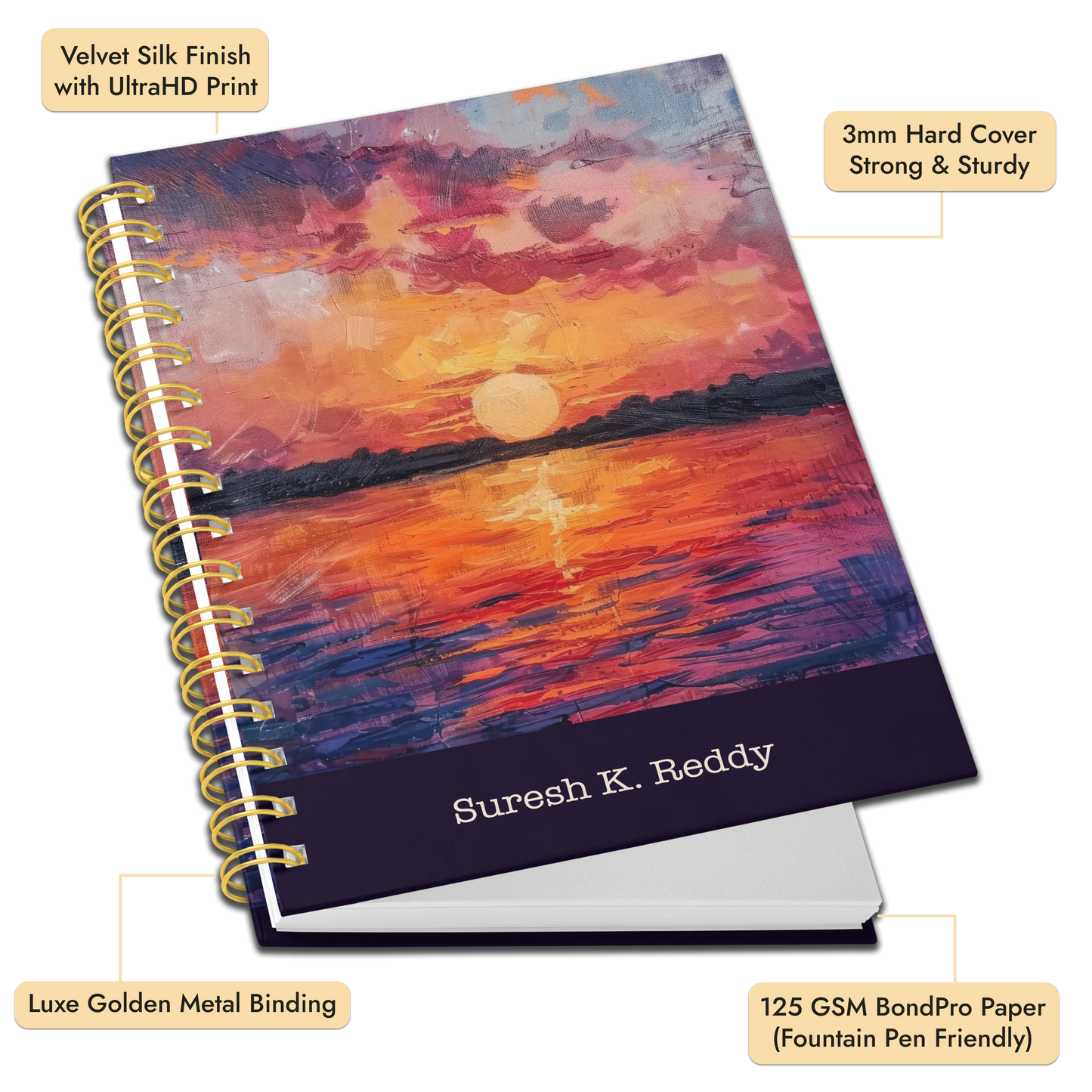 A4 HardCover Diary | Design: Sunset