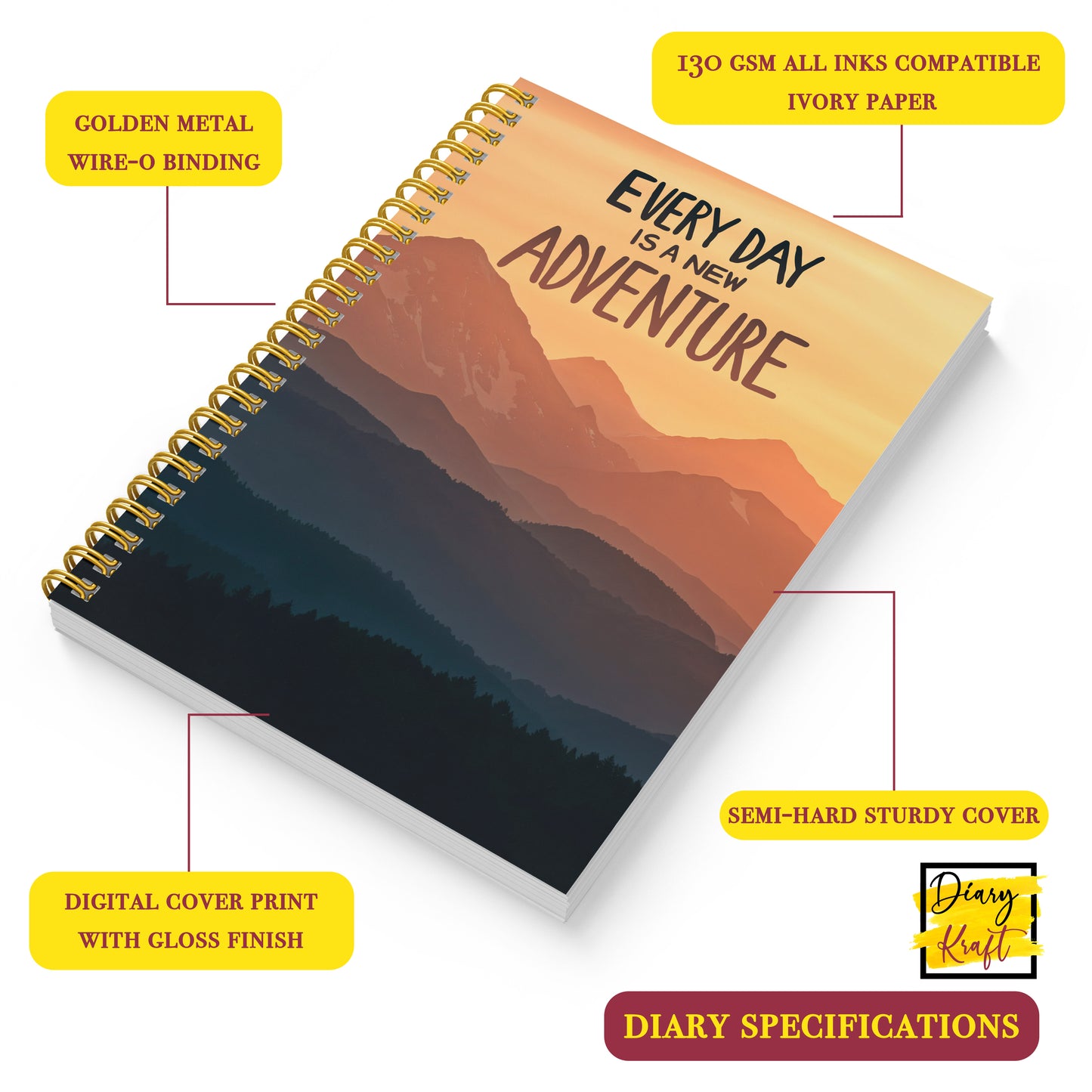 Diary Set with Planner, Pen, Sticky Notes & Stickers | New Adventure