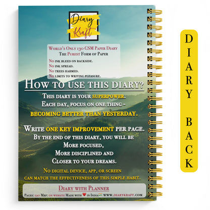 Diary Set with Planner, Pen, Sticky Notes & Stickers | Never Give Up