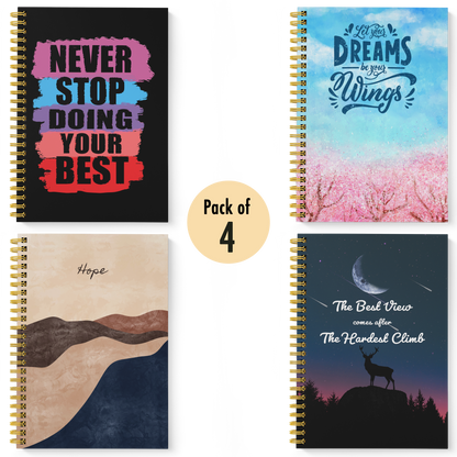 Diary Set of 4 | Design: Motivational Quotes
