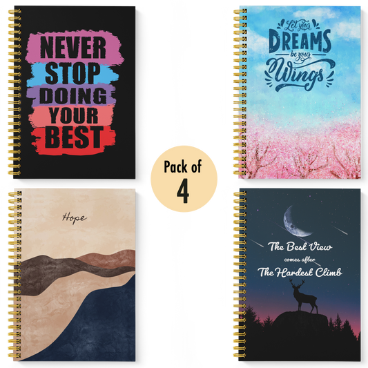 Diary Set of 4 | Design: Motivational Quotes