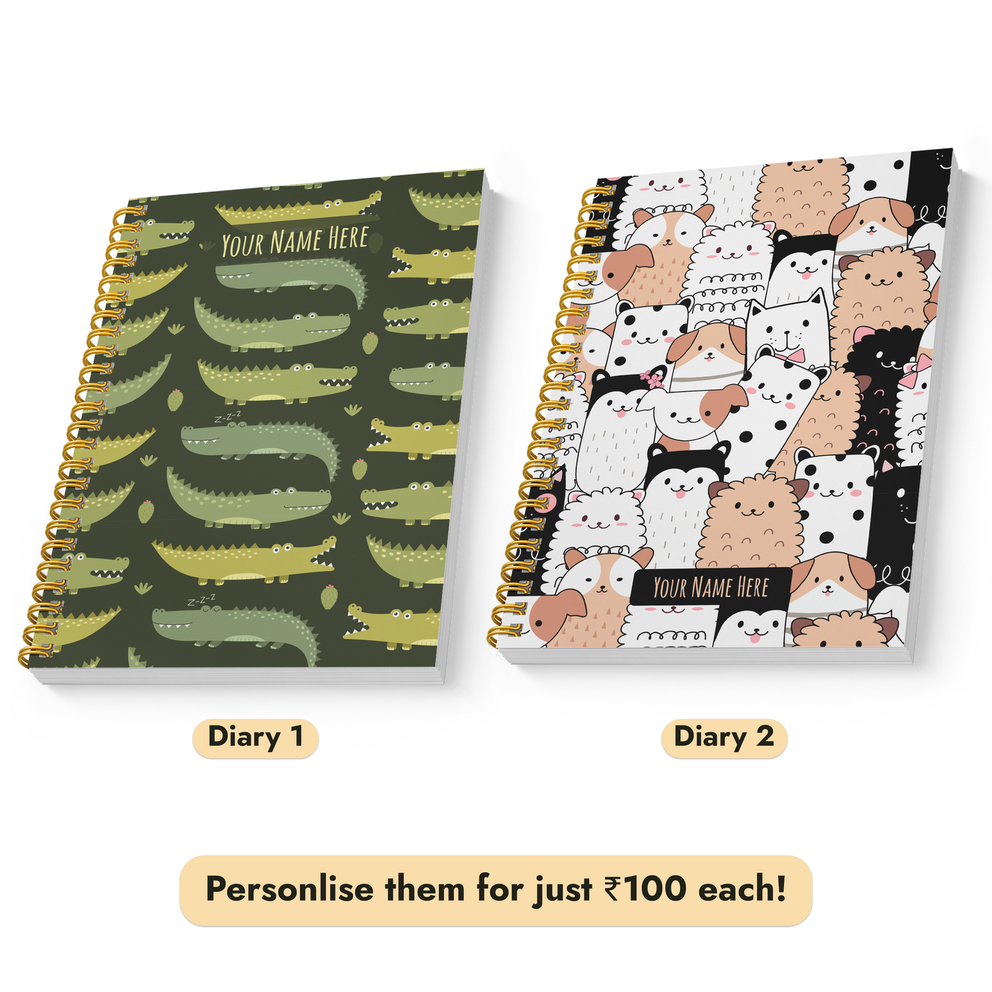 Diary Set of 2 | Design: Cute Pets