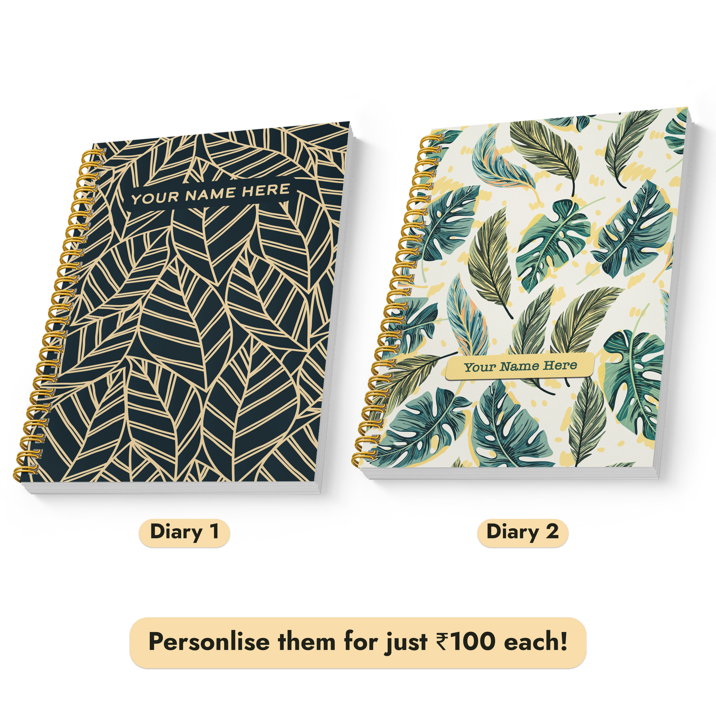 Diary Set of 2 | Design: Leafy Statement