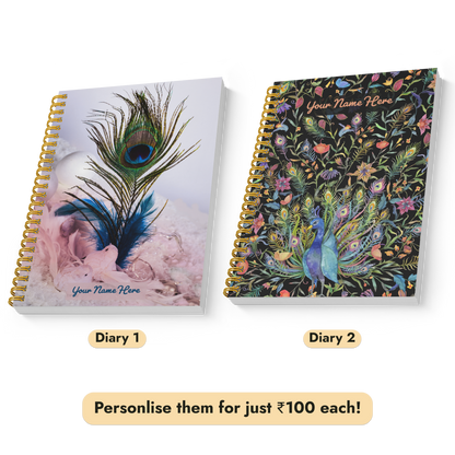 Diary Set of 2 | Design: Peacock Feather