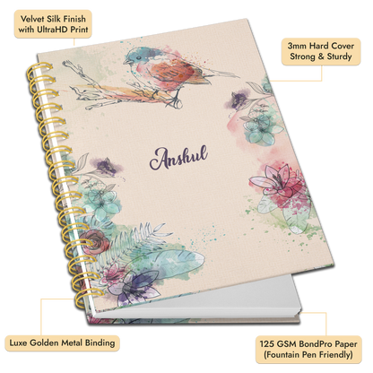 A4 HardCover Diary | Design: Bird Art
