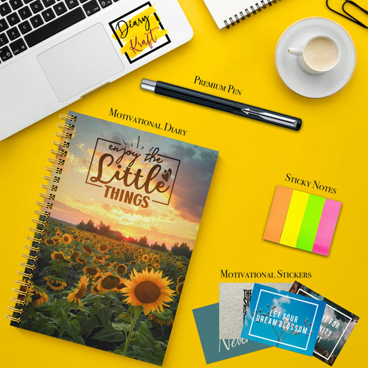 Diary Set with Planner, Pen, Sticky Notes & Stickers | Enjoy