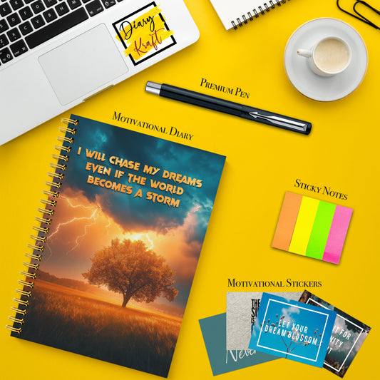 Diary Set with Planner, Pen, Sticky Notes & Stickers | Dream Chaser