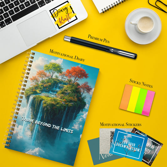 Diary Set with Planner, Pen, Sticky Notes & Stickers | Beyond Limits