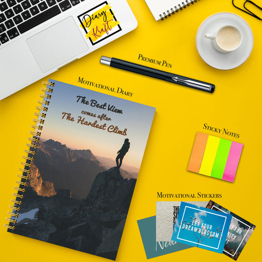 Diary Set with Planner, Pen, Sticky Notes & Stickers | Best View