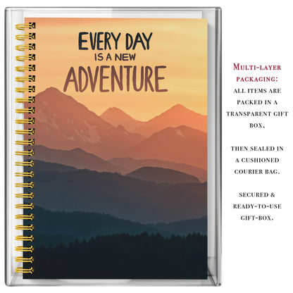 Diary Set with Planner, Pen, Sticky Notes & Stickers | New Adventure