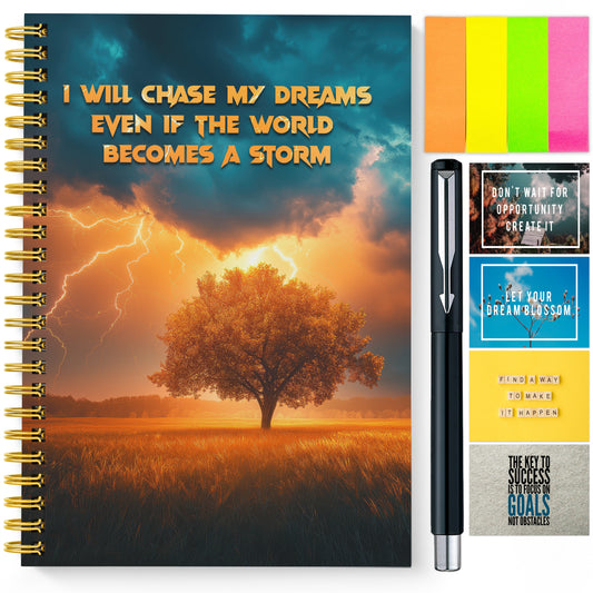 Diary Set with Planner, Pen, Sticky Notes & Stickers | Dream Chaser