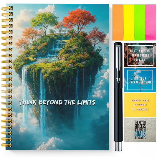 Diary Set with Planner, Pen, Sticky Notes & Stickers | Beyond Limits