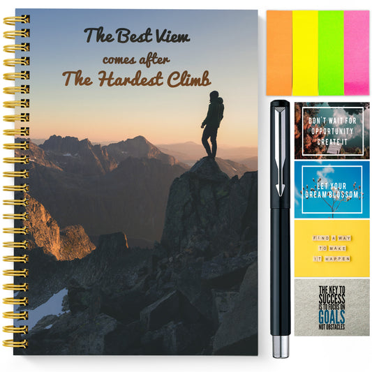 Diary Set with Planner, Pen, Sticky Notes & Stickers | Best View