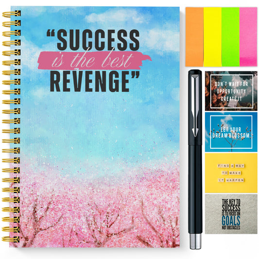 Diary Set with Planner, Pen, Sticky Notes & Stickers | Success