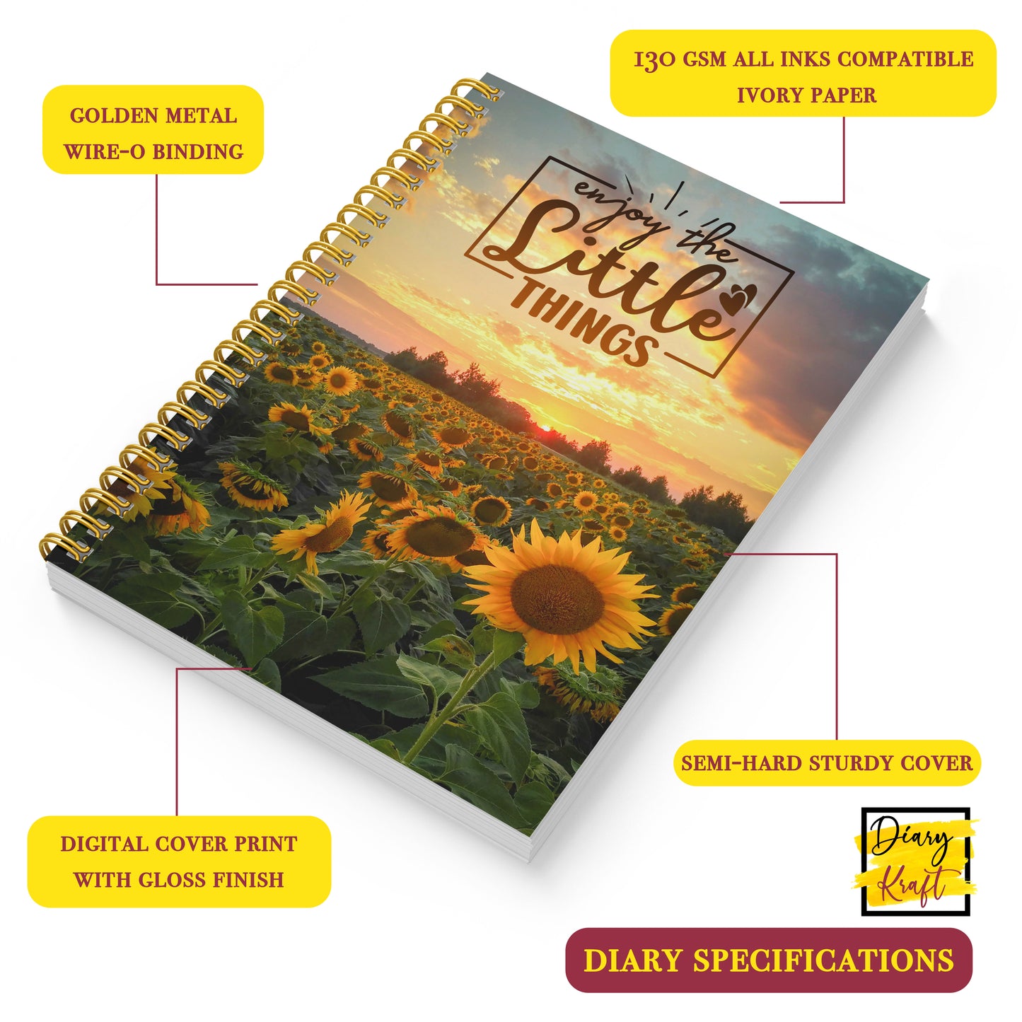 Diary Set with Planner, Pen, Sticky Notes & Stickers | Enjoy