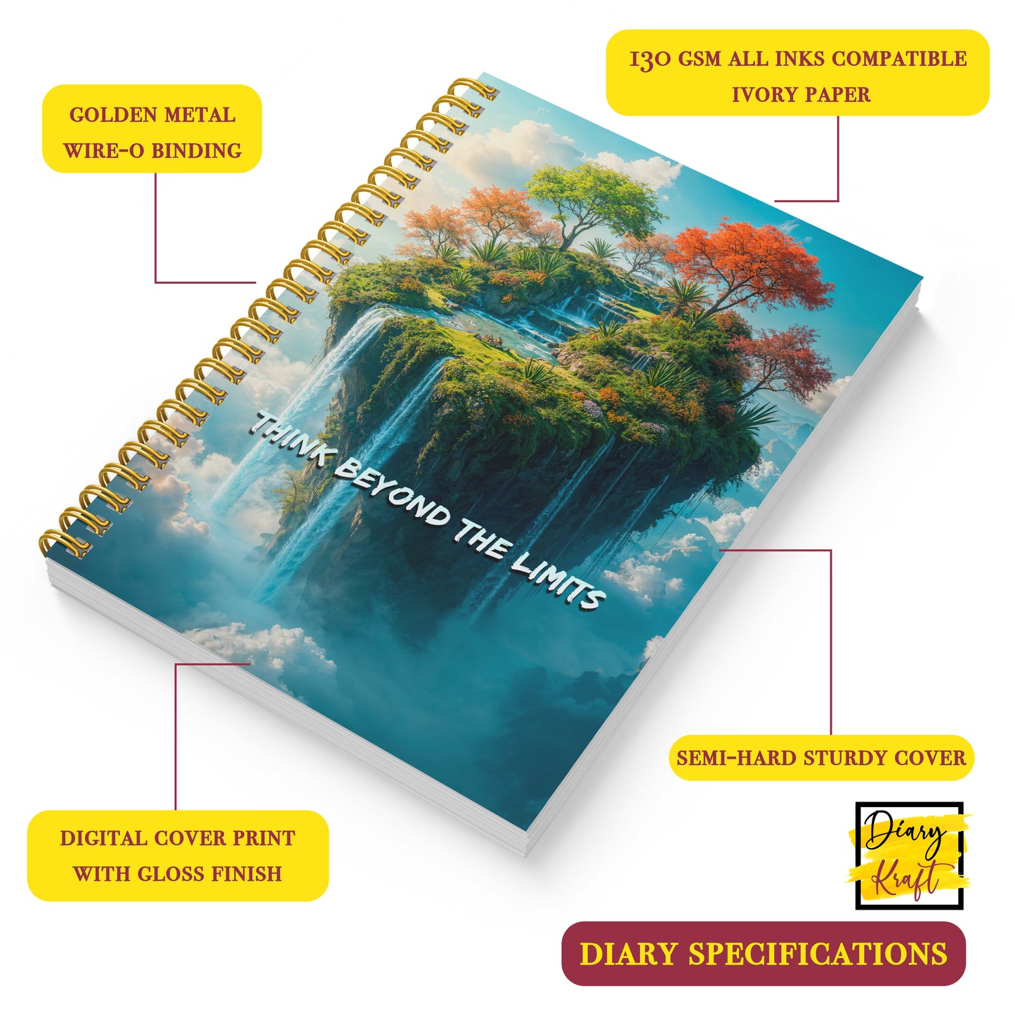 Diary Set with Planner, Pen, Sticky Notes & Stickers | Beyond Limits
